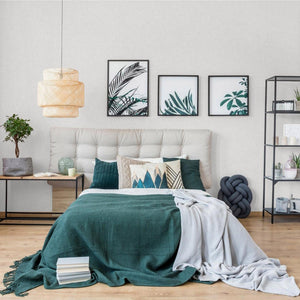 Luxury White Fabric Textured Wallpaper, Boho Non-Woven Wall Covering, 41.7"W x 398"H, Washable Removable for Living Room Bedr