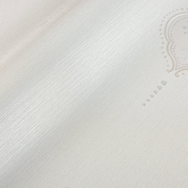 Luxury White Striped Stripe Textured Wallpaper, Modern Non-Woven Wall Covering, 41.7"W x 614"H, Washable Removable for Living