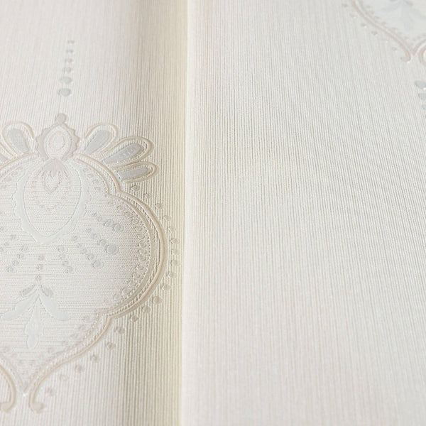 Luxury White Striped Stripe Textured Wallpaper, Modern Non-Woven Wall Covering, 41.7"W x 614"H, Washable Removable for Living