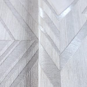 Luxury White Chevron Geometric Wallpaper, Contemporary Non-Woven Wall Covering, 41.7"W x 398"H, Washable Removable for Living