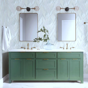 Luxury White Chevron Geometric Wallpaper, Contemporary Non-Woven Wall Covering, 41.7"W x 398"H, Washable Removable for Living