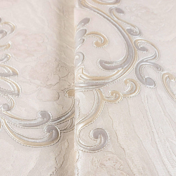 Luxury Beige Textured Embossed 3D Embossed Wallpaper, Premium Non-Woven Wall Covering, 41.7"W x 398"H, Washable Removable for