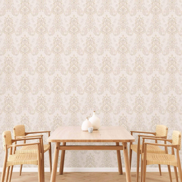 Luxury Beige Textured Embossed 3D Embossed Wallpaper, Premium Non-Woven Wall Covering, 41.7"W x 398"H, Washable Removable for
