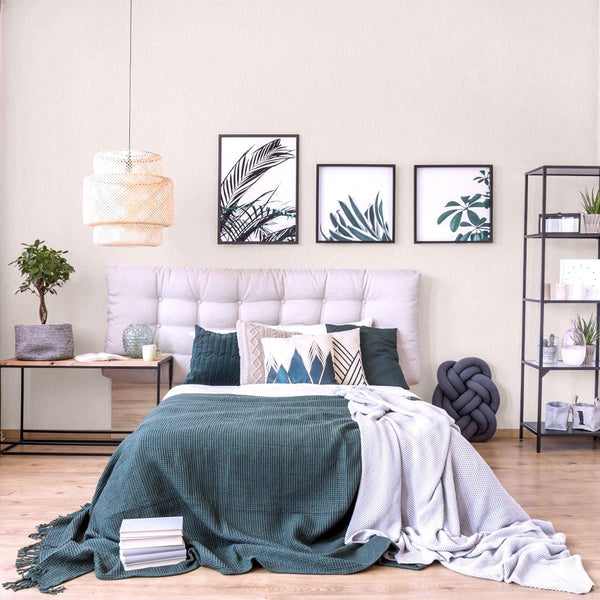 Luxury White Abstract Striped Textured Wallpaper, Traditional Non-Woven Wall Covering, 41.7"W x 614"H, Washable Removable for