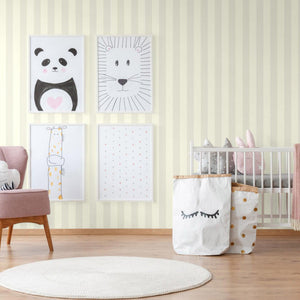 Luxury White Striped Stripe Textured Wallpaper, Scandinavian Non-Woven Wall Covering, 41.7"W x 614"H, Washable Removable for 