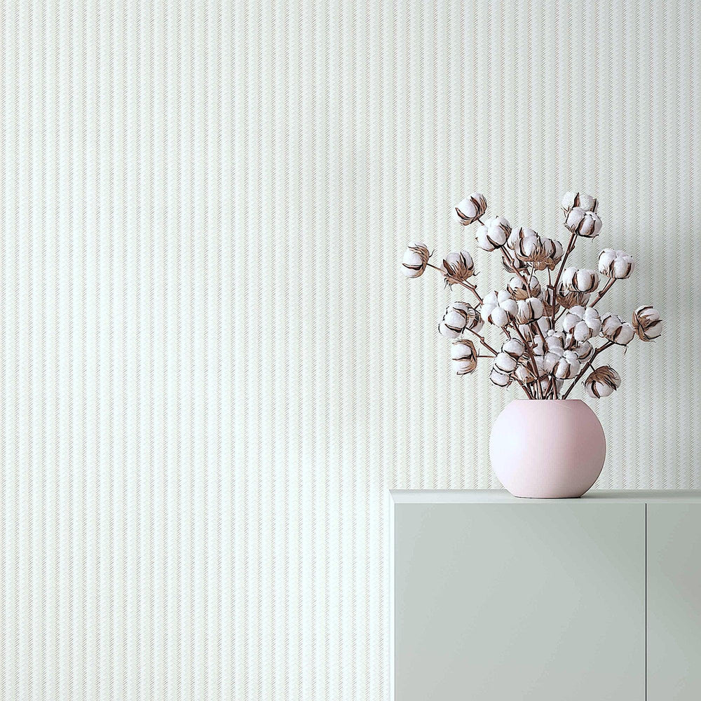 Luxury White Chevron Embossed 3D Embossed Wallpaper, Boho Non-Woven Wall Covering, 41.7"W x 614"H, Washable Removable for Liv