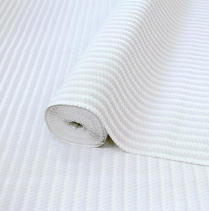Luxury White Chevron Embossed 3D Embossed Wallpaper, Boho Non-Woven Wall Covering, 41.7"W x 614"H, Washable Removable for Liv