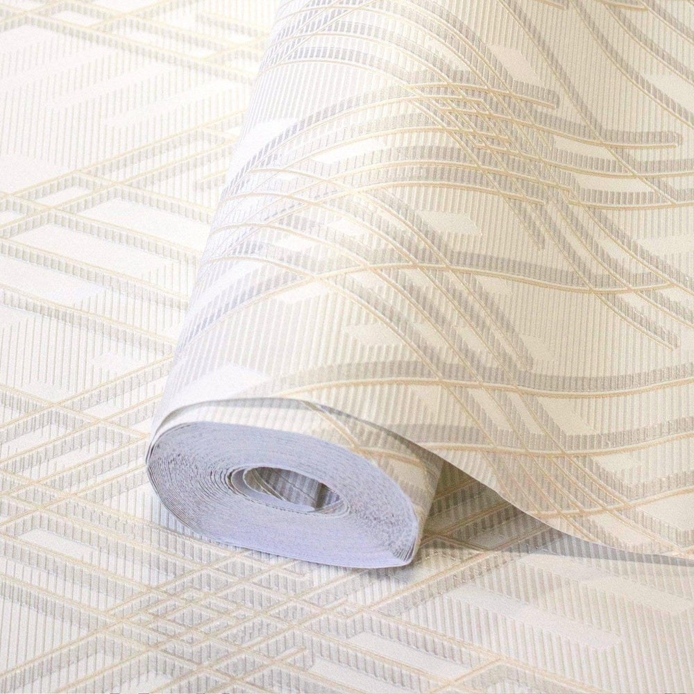 Luxury Gold Argyle Geometric 3D Embossed Wallpaper, Contemporary Non-Woven Wall Covering, 41.7"W x 398"H, Washable Removable 