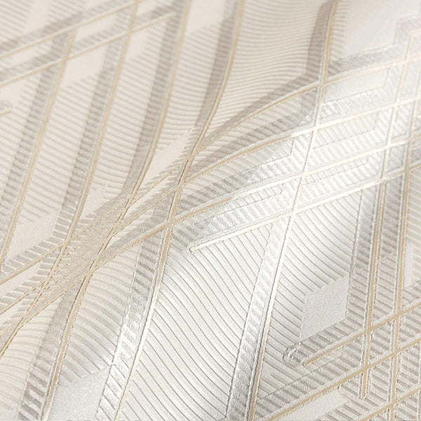 Luxury Gold Argyle Geometric 3D Embossed Wallpaper, Contemporary Non-Woven Wall Covering, 41.7"W x 398"H, Washable Removable 