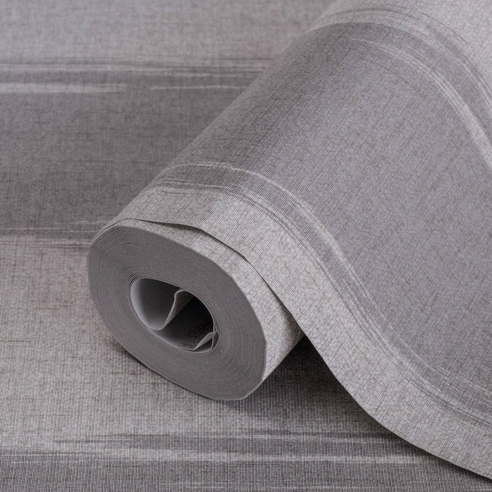 Luxury Gray Striped Stripe Textured Wallpaper, Traditional Non-Woven Wall Covering, 41.7"W x 398"H, Washable Removable for Li