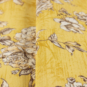 Luxury Yellow Chinoiserie Floral Wallpaper, Traditional Non-Woven Wall Covering, 41.7"W x 614"H, Washable Removable for Livin