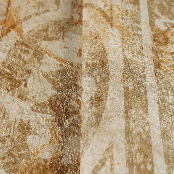 Luxury Brown Damask Abstract Textured Wallpaper, Mediterranean Non-Woven Wall Covering, 41.7"W x 398"H, Washable Removable fo